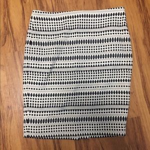 Black and White Loft Pencil Skirt